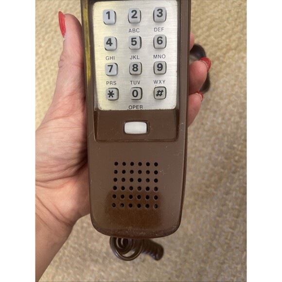 Vintage Western Electric Trimline Touch Tone  Telephone Brown Landline Phone - Picture 4 of 11